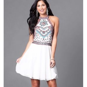 NWT Beaded cocktail dress w/ halter neckline